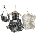 Vestido Pet Clássico Xadrez Jardineira Festa Junina para Cachorros