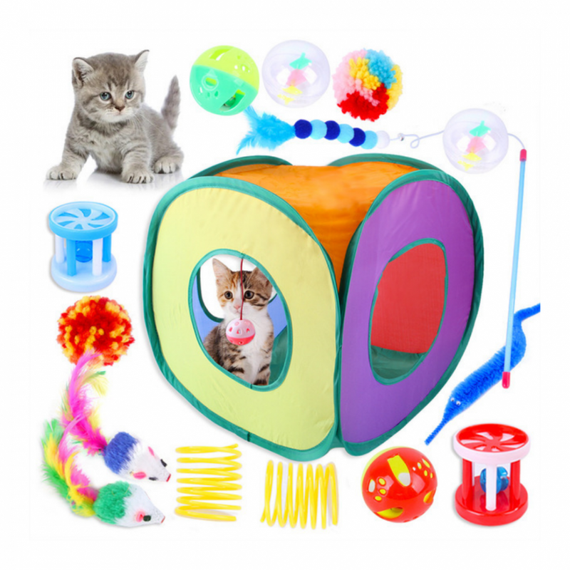 Brinquedo Toca para Gatos com 15 Itens Interativos