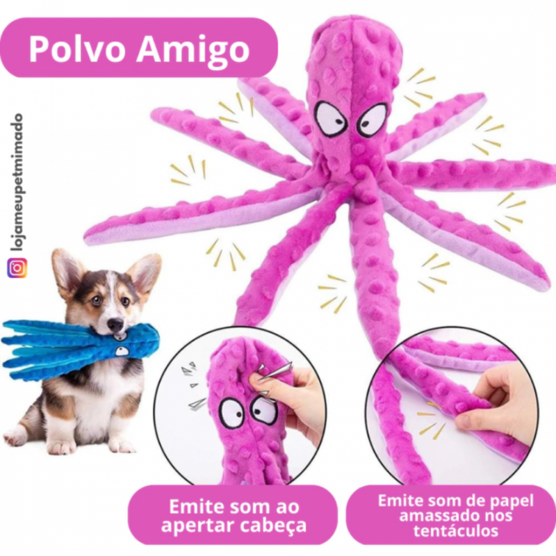 Brinquedo Polvo Amigo Pelucia Anti Stress para Cachorro