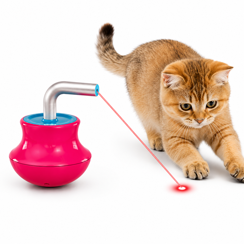 Laser Interativo Automático para Gatos GiroPlay Brinquedo Inteligente com Rotação 360°