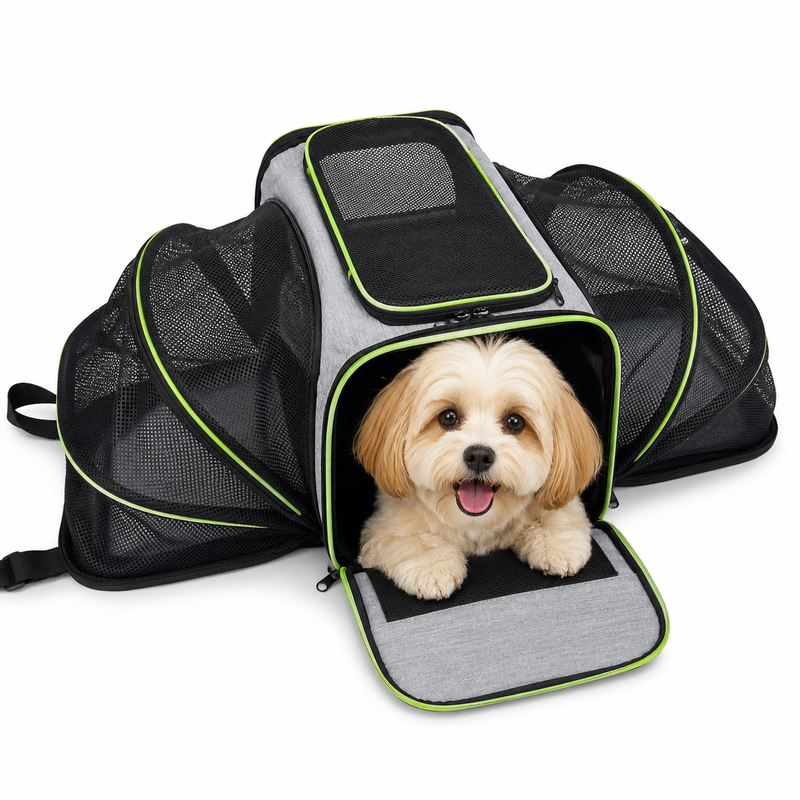 Mochila Dobrável Expansível para Gatos e Cães Pequenos – Bolsa Caixa de Transporte Respirável para Viagens