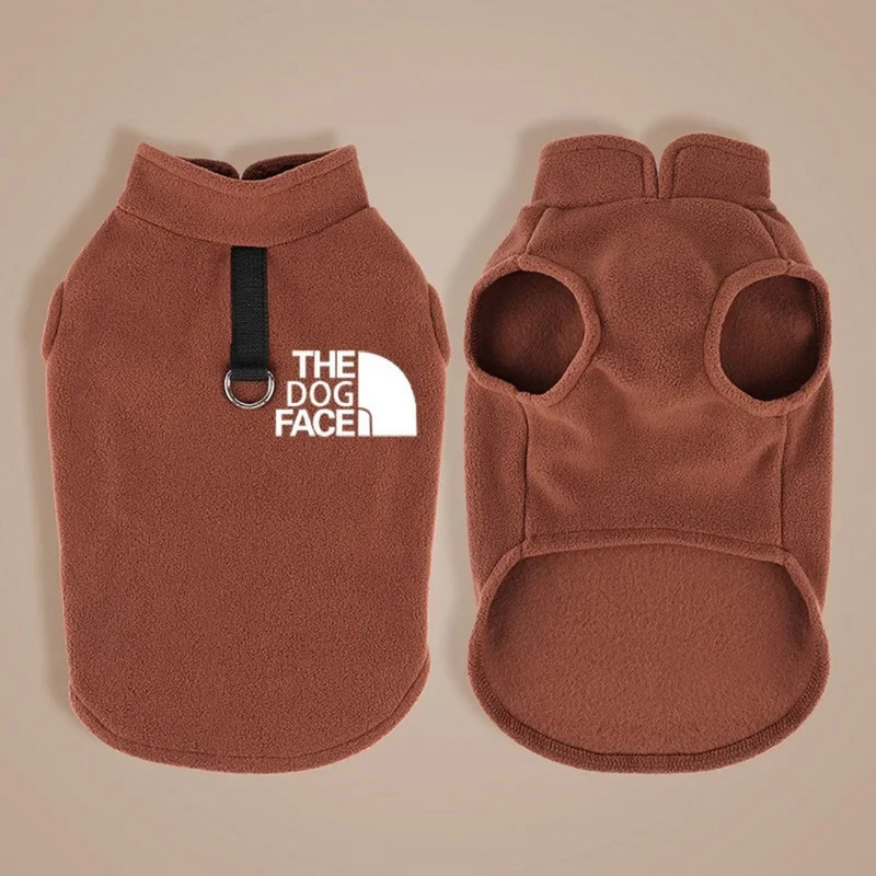 Roupa Casaco Colete The Dog Face Flanelado com Argola para Guia