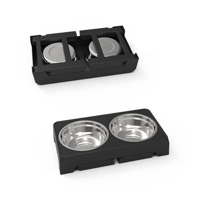 Comedouro Bebedouro Duplo Pet Elevado Ajustável Ergonômico com Tigela Aço Inox