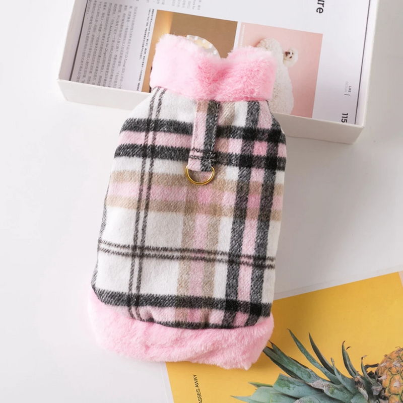 Jaqueta de Frio Pet com Gola e Argola para Guia