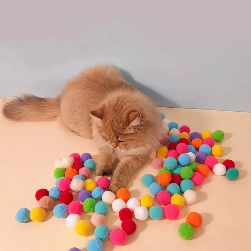 Lançador Arremessador De Bolinha Mini Pompom Para Gatos