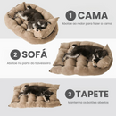Cama Colchão Sofá Pet 3 em 1 Acolchoado para Cães e Gatos