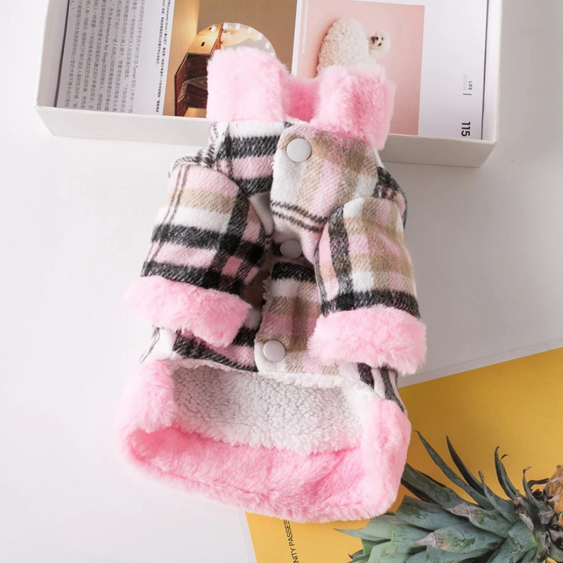 Jaqueta de Frio Pet com Gola e Argola para Guia