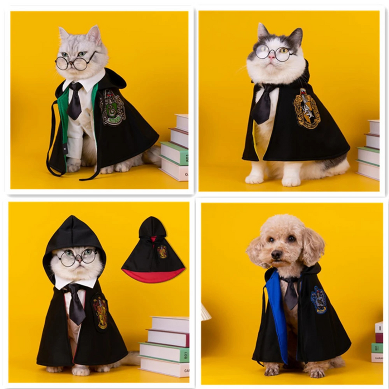 Fantasia Halloween Pet Capa Harry Potter para Cachorros e Gatos