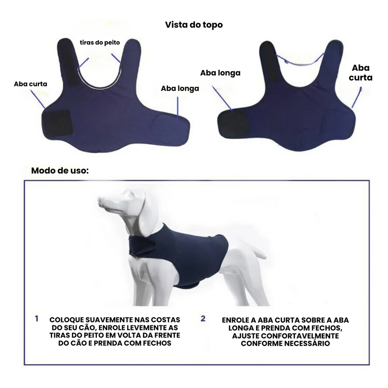 Colete Anti Pânico Ansiedade para Cachorros
