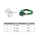 Coleira Colar de Identificação Personalizável com Laço Flor
