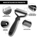 Escova Tira Pelos Descamação Pet Rake para Cães