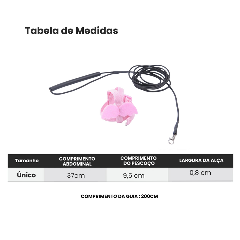 Peitoral Coleira Arnês Passarinho Papagaio Calopsita Periquito