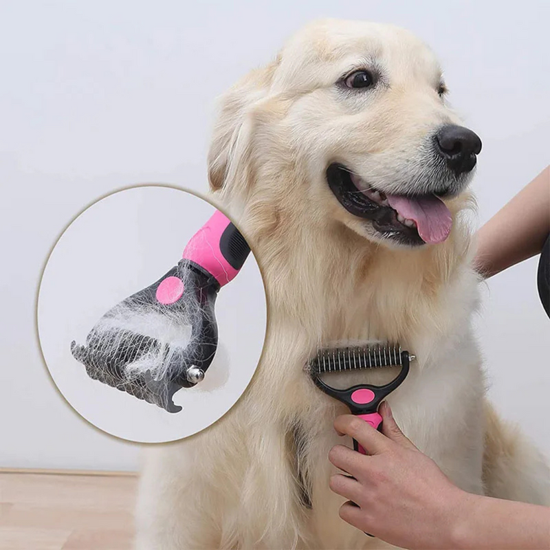 Escova Tira Pelos Descamação Pet Rake para Cães