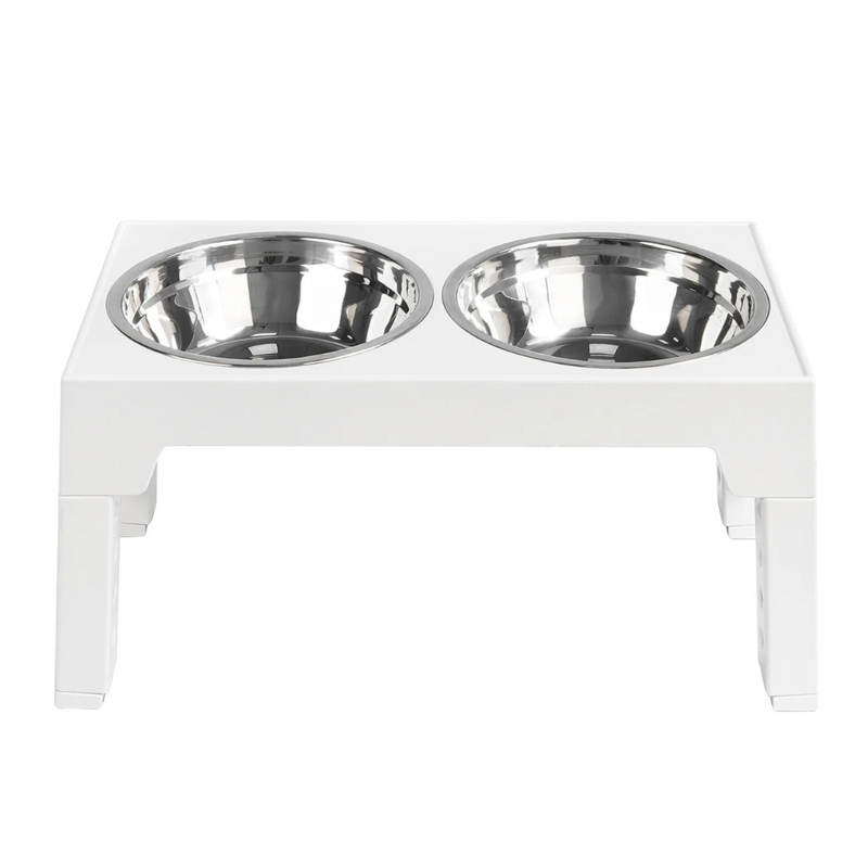 Comedouro Bebedouro Duplo Pet Elevado Ajustável Ergonômico com Tigela Aço Inox