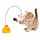 Brinquedo Interativo Giratório 360° para Gatos Recarregável USB com Pena e Movimento Automático