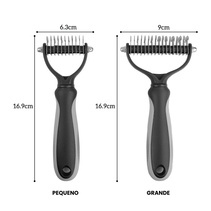 Escova Tira Pelos Descamação Pet Rake para Cães