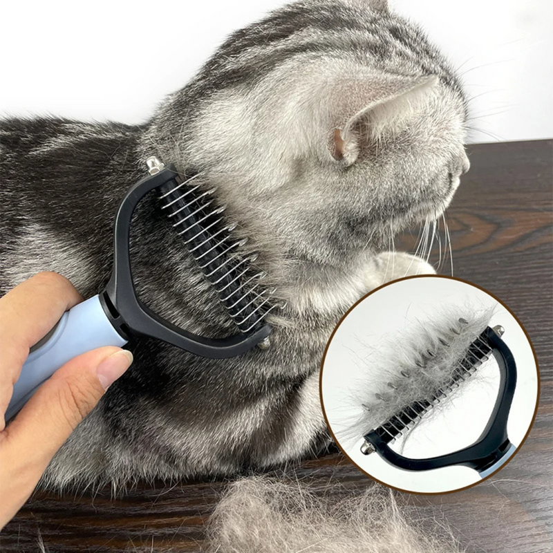 Escova Tira Pelos Descamação Pet Rake para Cães