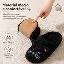 Pantufa Pelúcia Gatinho Antiderrapante Quentinha e Confortável para Inverno
