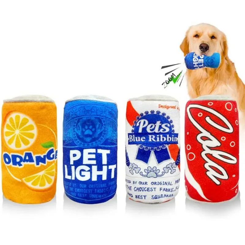 Brinquedo Lata de Refrigerante Pet Pelúcia Garrafas Divertidas para Cachorros