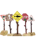 Decoração Enfeite Placas de Perigo para Aquário Tanque de Peixes