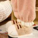 Pantufa Feminina Peluciada Patinha de Gato Antiderrapante para Inverno