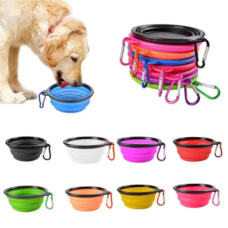 Comedouro Bebedouro Retrátil para Cães e Gatos