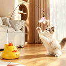 Brinquedo Interativo Giratório 360° para Gatos Recarregável USB com Pena e Movimento Automático
