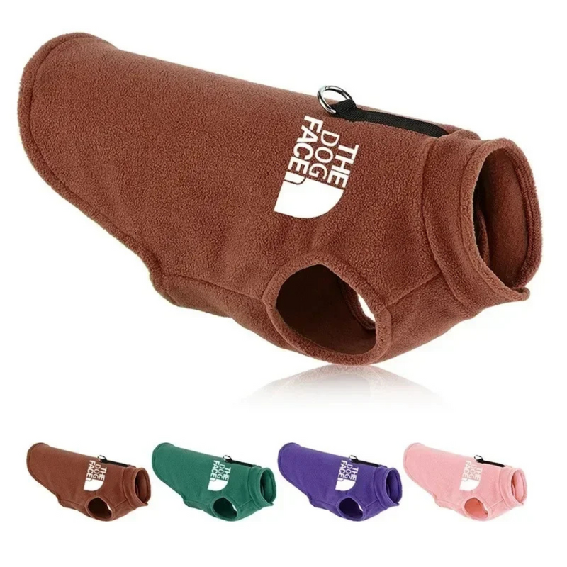 Roupa Casaco Colete The Dog Face Flanelado com Argola para Guia