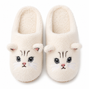 Pantufa Pelúcia Gatinho Antiderrapante Quentinha e Confortável para Inverno