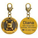 Pingente Medalhão de Identificação Personalizado com Nome Telefone Endereço