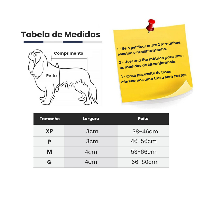 Coleira Peitoral Pidog para Cachorros