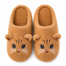 Pantufa Pelúcia Gatinho Antiderrapante Quentinha e Confortável para Inverno