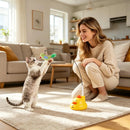 Brinquedo Interativo Giratório 360° para Gatos Recarregável USB com Pena e Movimento Automático