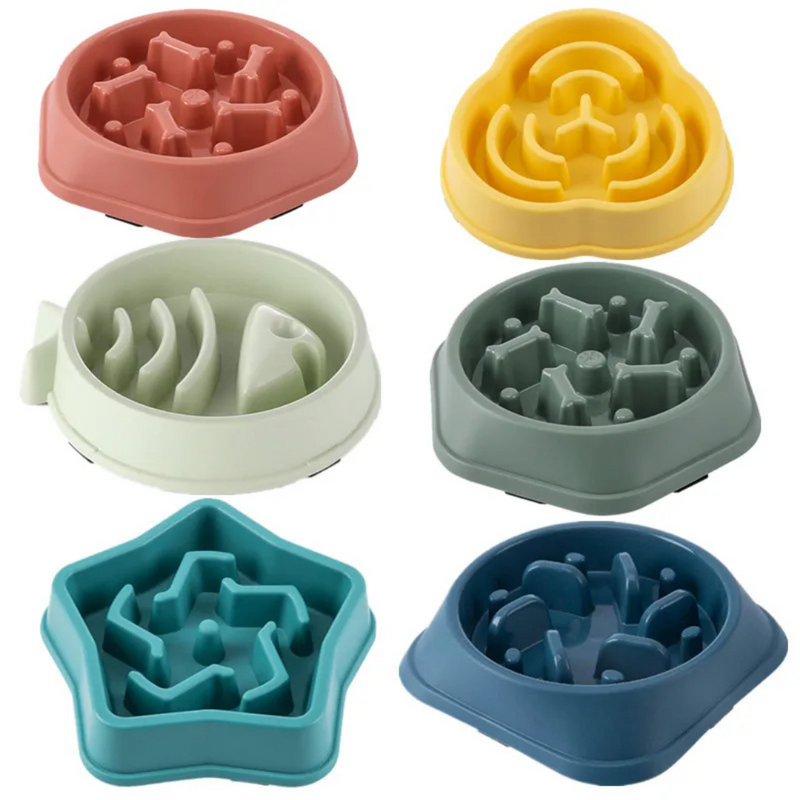 Comedouro Lento para Cães e Gatos Anti Engasgo