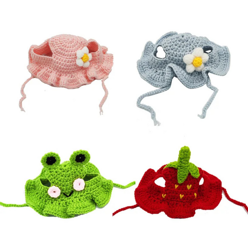 Chapéu Gorro Boina de Tricô para Gatos