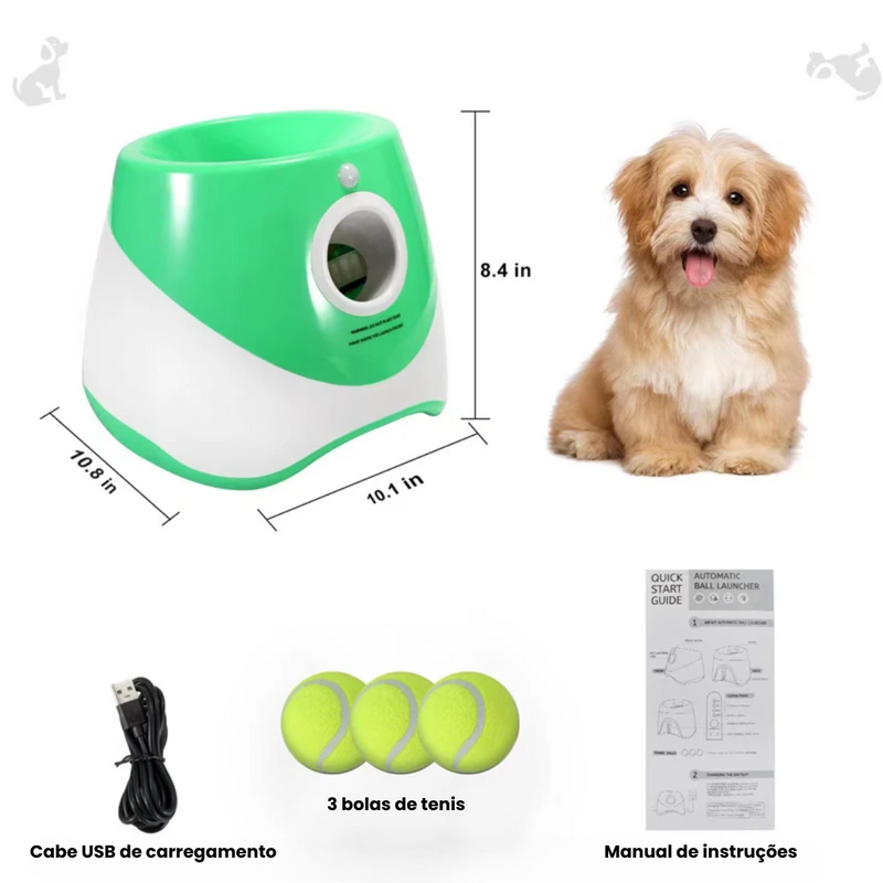 Lançador Arremessador Automático de Bolinhas para Cães