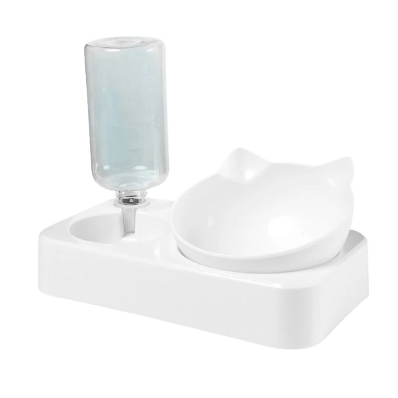 Comedouro e Bebedouro Ergonômico Elevado Tigela Dupla para Cães e Gatos