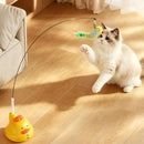 Brinquedo Interativo Giratório 360° para Gatos Recarregável USB com Pena e Movimento Automático