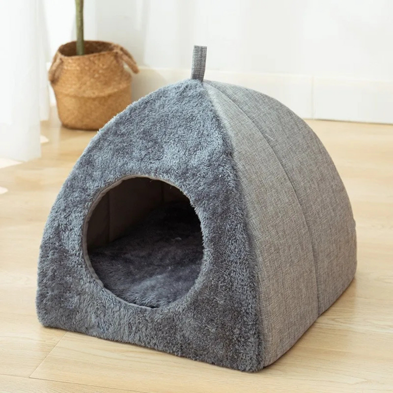 Cama Toca Ninho Triangular Quente e Aconchegante para Gatos e Cães