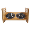 Comedouro Bebedouro Duplo Pet Elevado Inclinável Ergonômico com Tigela Aço Inox