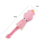 Brinquedo Pelúcia Polvo Rosa Mordedor com Corda