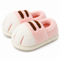 Pantufa Feminina Peluciada Patinha de Gato Antiderrapante para Inverno