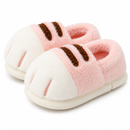 Pantufa Feminina Peluciada Patinha de Gato Antiderrapante para Inverno