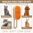 Escova a Vapor 3 em 1 Remove Pelos para Cães e Gatos