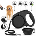 Guia Multifuncional Pet 4 em 1 com Porta Garrafa, Porta-Sacos e Tigela Dobrável