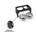 Comedouro Bebedouro Duplo Pet Elevado Ajustável Ergonômico com Tigela Aço Inox