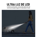 Coleira Guia Trela Retrátil Automática Rojeco com Iluminação RGB Lanterna LED