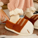 Pantufa Feminina Peluciada Patinha de Gato Antiderrapante para Inverno