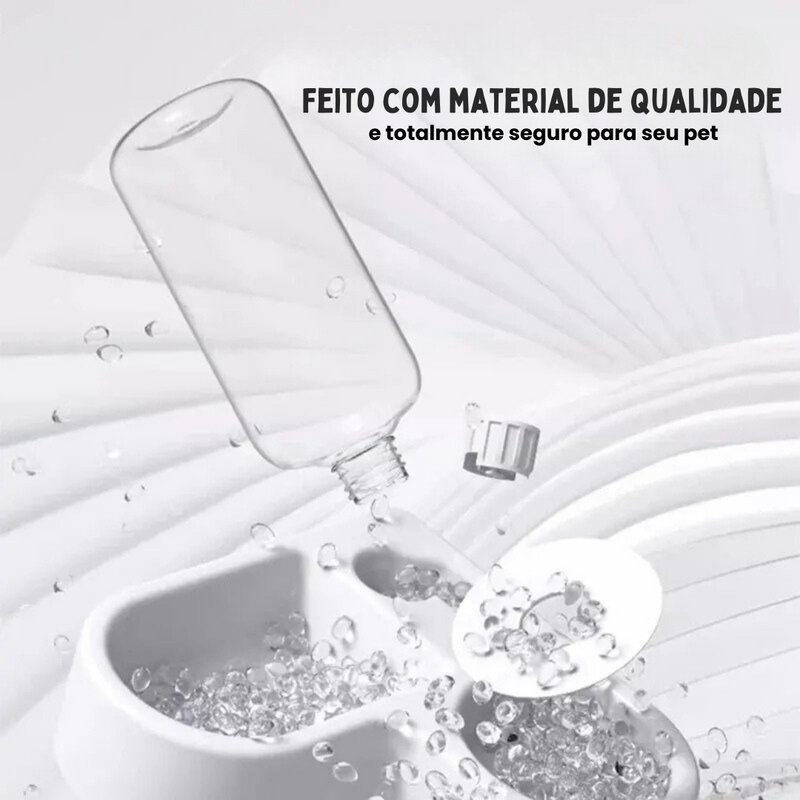Comedouro e Bebedouro Automático Pet Tigela Pet Dupla de Canto