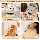 Capacete Protetor Transparente para Gatos | Anti Mordidas, Banho, Tosa e Corte de Unhas